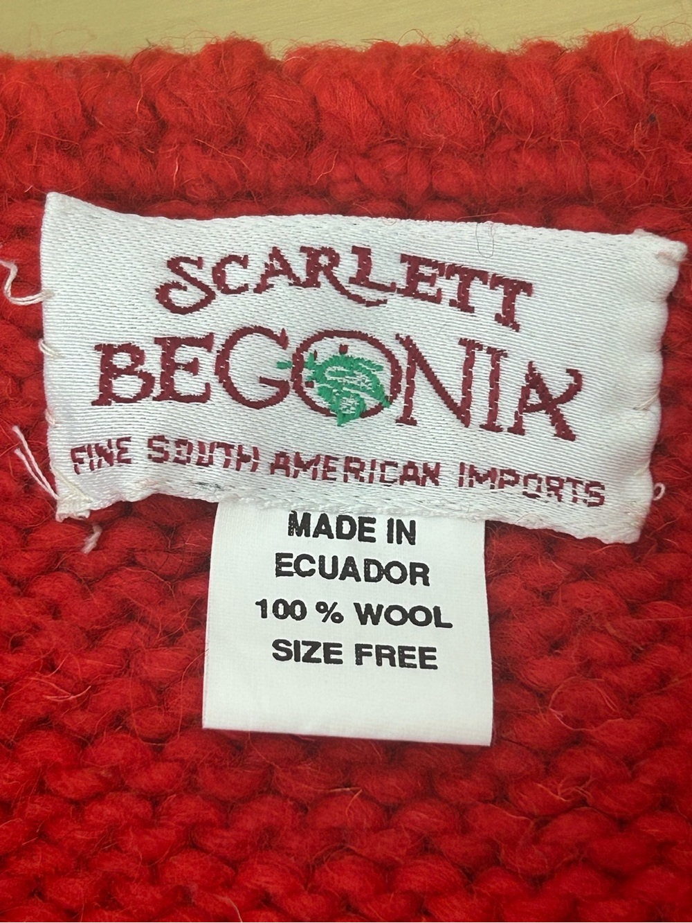 VTG SCARLETT BEGONIA Knit Wool Cardigan - Picture 5 of 7